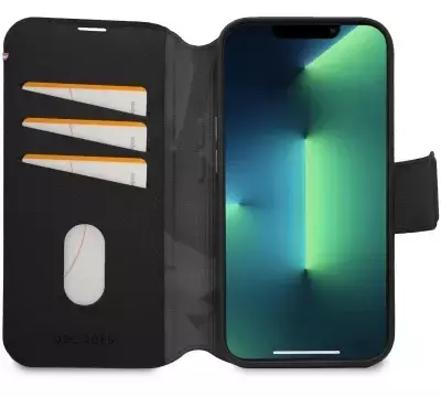 Decoded Detachable Wallet – Schutzhülle aus Leder für iPhone 14 Pro MagSafe kompatibel (schwarz)