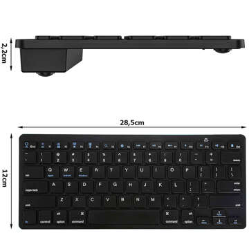 Drahtlose Bluetooth BT 3.0-Tastatur, universell für iPad iMac iOS Android Windows Slim Schwarz