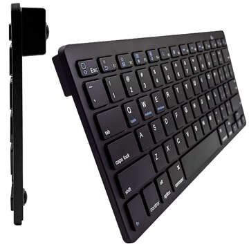 Drahtlose Bluetooth BT 3.0-Tastatur, universell für iPad iMac iOS Android Windows Slim Schwarz