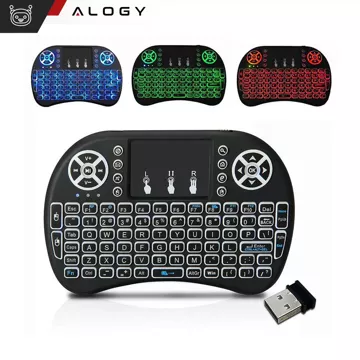 Drahtlose Mini-Tastatur Alogy 3-farbiges Touchpad mit Hintergrundbeleuchtung