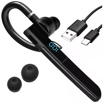 Drahtloses Bluetooth 5.3-Headset für Anrufe, Headset für Autos mit LED-Anzeige Alogy Black