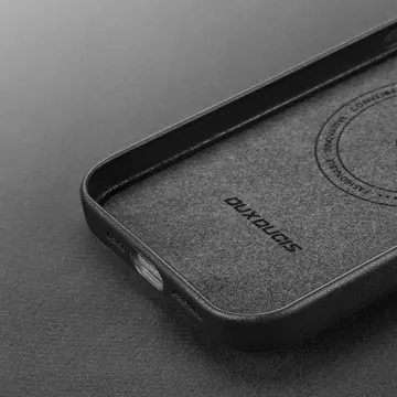 Dux Ducis Grit Ledertasche für iPhone 14 Plus Glatte PU-Lederhülle (MagSafe-kompatibel) Schwarz
