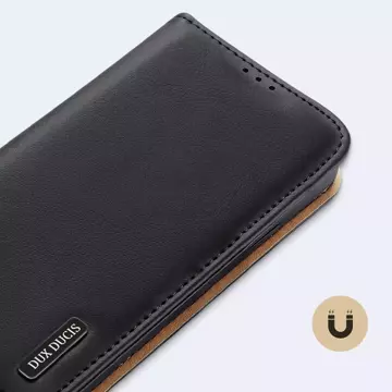 Dux Ducis Hivo Leather Flip Cover Echtes Leder Wallet für Karten und Dokumente iPhone 14 Pro Braun