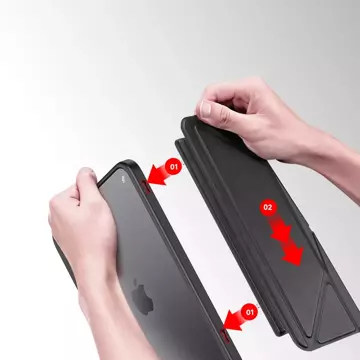 Dux Ducis Magi Hülle für iPad mini 2021 Smart Cover mit Ständer und Aufbewahrung für Apple Pencil grau