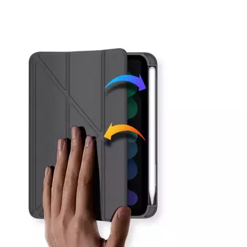 Dux Ducis Magi Hülle für iPad mini 2021 Smart Cover mit Ständer und Aufbewahrung für Apple Pencil grau