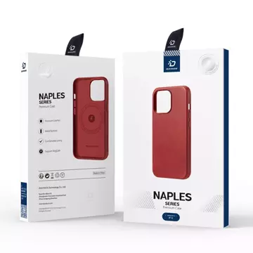 Dux Ducis Naples Hülle für iPhone 13 Lederhülle (MagSafe kompatibel) rot