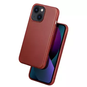 Dux Ducis Naples Hülle für iPhone 13 Lederhülle (MagSafe kompatibel) rot
