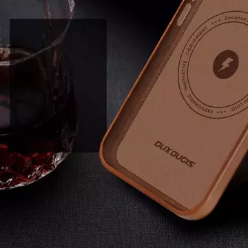 Dux Ducis Naples Hülle für iPhone 13 Pro Max Lederhülle (MagSafe kompatibel) braun