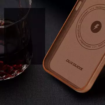 Dux Ducis Naples Hülle für iPhone 14 Pro Max magnetische Lederhülle MagSafe braun