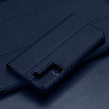 Dux Ducis Skin Pro Flip Schutzhülle Leder für Samsung Galaxy S21 Plus 5G Marineblaues Glas
