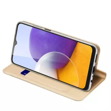 Dux Ducis Skin Pro Holster Cover mit Flip Cover für Samsung Galaxy A22 4G gold