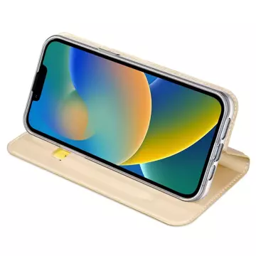 Dux Ducis Skin Pro Holster Flip Cover für iPhone 14 Plus Gold