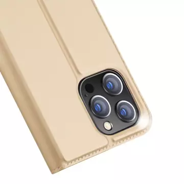 Dux Ducis Skin Pro Holster Flip Cover für iPhone 14 Pro gold