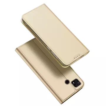 Dux Ducis Skin Pro Hülle Xiaomi Poco C40 Hülle mit Flip Card Wallet Goldständer