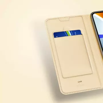 Dux Ducis Skin Pro Hülle Xiaomi Poco C40 Hülle mit Flip Card Wallet Goldständer