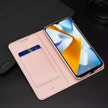 Dux Ducis Skin Pro Hülle Xiaomi Poco C40 Hülle mit Flip Card Wallet Goldständer