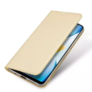 Dux Ducis Skin Pro Hülle Xiaomi Poco C40 Hülle mit Flip Card Wallet Goldständer