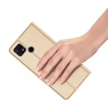 Dux Ducis Skin Pro Hülle Xiaomi Poco C40 Hülle mit Flip Card Wallet Goldständer