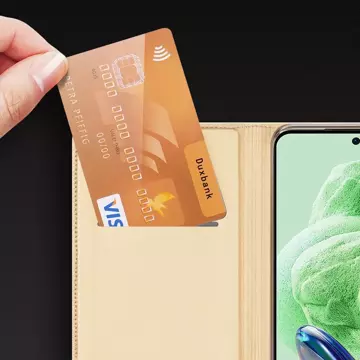 Dux Ducis Skin Pro Hülle für Xiaomi Redmi Note 12 5G / Poco X5 5G Flip Cover Card Wallet Stand Gold