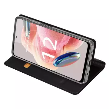 Dux Ducis Skin Pro Hülle für Xiaomi Redmi Note 12 Flip Card Wallet Stand Schwarz