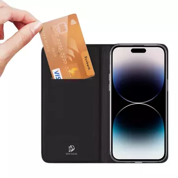 Dux Ducis Skin Pro Hülle für iPhone 15 Pro mit Klappe und Geldbörse – Schwarz