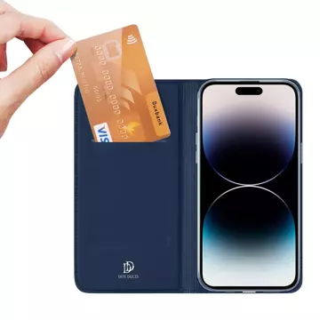 Dux Ducis Skin Pro iPhone 15 Pro Hülle mit Klappe und Geldbörse – Blau