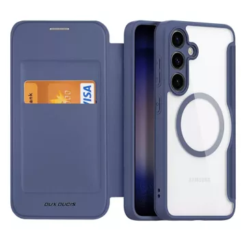 Dux Ducis Skin X Pro Hülle für Samsung S24 mit Magnetring und Klappe – Blau