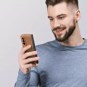 Dux Ducis Venice Hülle für Samsung Galaxy Z Fold 4 Lederhülle braun