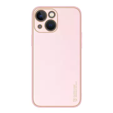 Dux Ducis Yolo Hülle iPhone 14 Plus elegante Hülle aus ökologischem Leder rosa