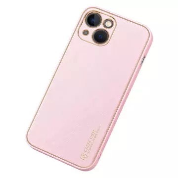 Dux Ducis Yolo Hülle iPhone 14 Plus elegante Hülle aus ökologischem Leder rosa