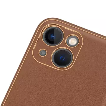 Dux Ducis Yolo Hülle iPhone 14 elegante Hülle aus ökologischem Leder braun