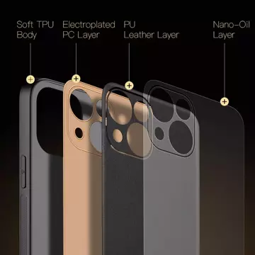 Dux Ducis Yolo Hülle iPhone 14 elegante Hülle aus ökologischem Leder schwarz