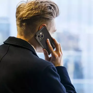 Dux Ducis Yolo Hülle iPhone 14 elegante Hülle aus ökologischem Leder schwarz