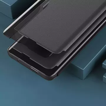 Eco Leather View Case für Samsung Galaxy S23 Ultra mit Klappständer blau