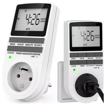 Ein-/Aus-Timer. LCD-Timer für EU-Steckdose, weiß