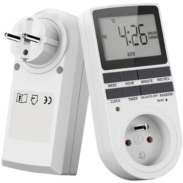 Ein-/Aus-Timer. LCD-Timer für EU-Steckdose, weiß