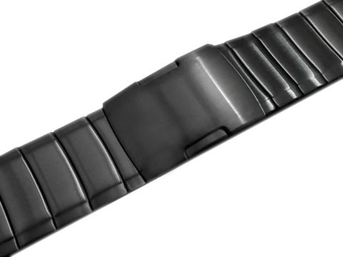 Einfaches Armband aus Stahl Alogy Armband aus Edelstahl für 20 mm Smartwatch Schwarz