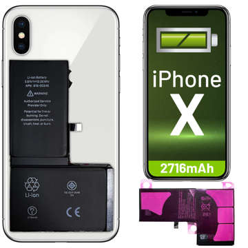 Ersatzakku für Apple iPhone X 2716mAh A1865 A1901