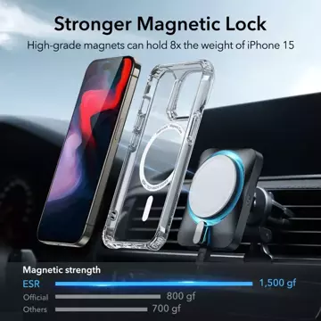 Etui ESR Air Armor Halolock Magsafe für Apple iPhone 15 Pro Max Clear
