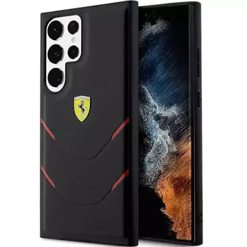 Etui Ferrari FEHCS23LPBAK für Samsung Galaxy S23 Ultra S918 czarny/black Hardcase Hot Stamp Lines