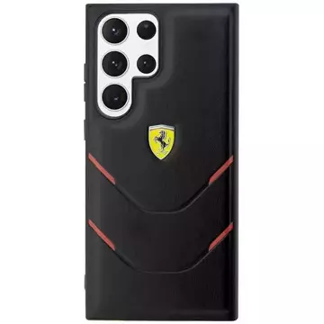 Etui Ferrari FEHCS23LPBAK für Samsung Galaxy S23 Ultra S918 czarny/black Hardcase Hot Stamp Lines