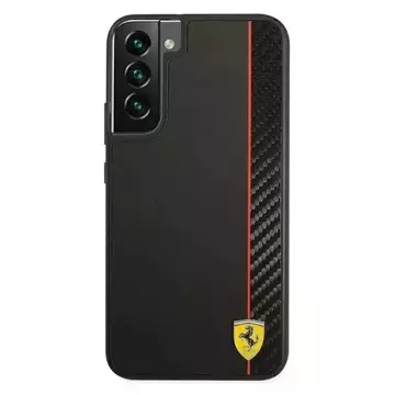 Etui Ferrari FESAXHCS22MBK für Galaxy S22 S906 Hardcase On Track Carbon Stripe czarny/black