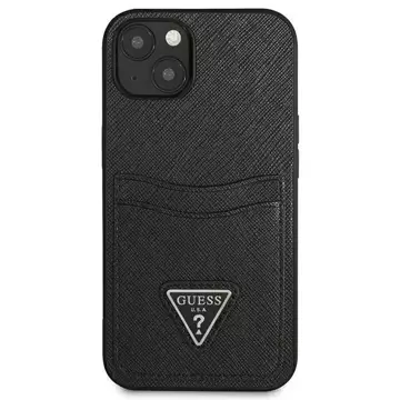 Etui Guess GUHCP13SPSATPK für Apple iPhone 13 Mini 5,4" Czarny/Black Hardcase SaffianoTriangle Logo Cardslot