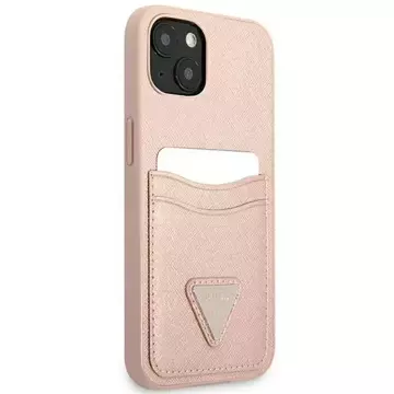 Etui Guess GUHCP13SPSATPP für Apple iPhone 13 Mini 5,4" różowy/pink Hardcase SaffianoTriangle Logo Cardslot