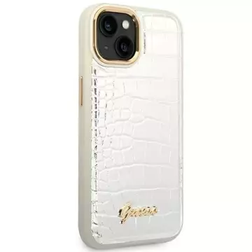 Etui Guess GUHCP14MHGCRHS für Apple iPhone 14 Plus 6,7" srebrny/silver Hardcase Croco Collection