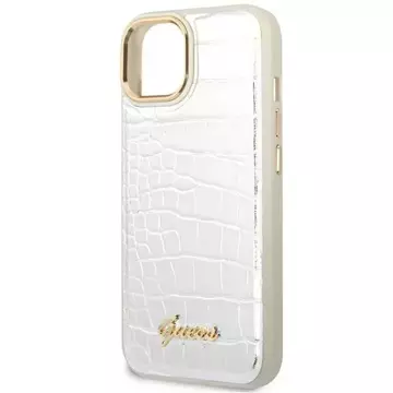 Etui Guess GUHCP14MHGCRHS für Apple iPhone 14 Plus 6,7" srebrny/silver Hardcase Croco Collection