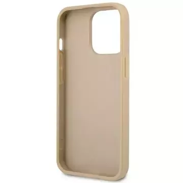 Etui Guess GUHCP14XPSATLE für Apple iPhone 14 Pro Max 6,7" beżowy/beige Hardcase SaffianoTriangle Logo