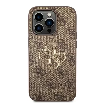 Etui Guess GUHCP15L4GMGBR für iPhone 15 Pro 6,1" braun/braunes Hardcase 4G Big Metal Logo