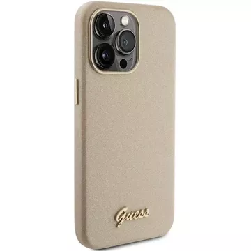 Etui Guess GUHCP15LPGMCSD für iPhone 15 Pro 6,1" złoty/light gold hardcase Glitter Glossy Script