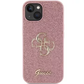 Etui Guess GUHCP15MHG4SGP für iPhone 15 Plus 6,7" Hardcase Glitter Script Big 4G rot/rosa